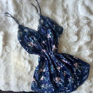 American-vintage Women's Blue and Navy Dress